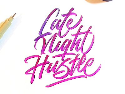 Late Night Hustle brush script calligraphy hand lettering lettering logotype type typography