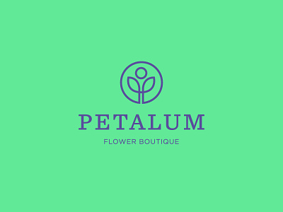 Petalum Flower Boutique badge flower illustration logo mark symbol type typography