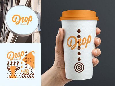 Drop Coffee branding coffee drop hand lettering identity illustration lettering logo logotype shop