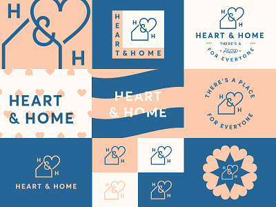 Heart & Home badge branding heart home identity illustration logo logotype pattern typography