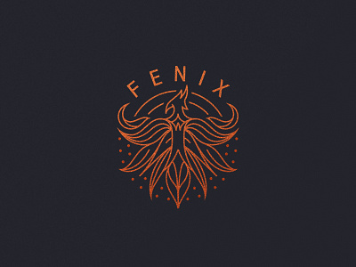 Fenix badge branding flames identity lineart logo logotype phoenix symbol typography