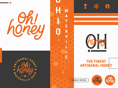 Oh! Honey badge branding hand lettering honey identity lettering logo logotype type