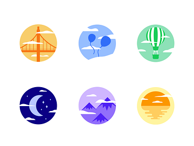 Sketch Cloud Avatars avatar avatars balloon bridge cloud clouds illustration sketch sunset