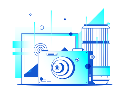 Photography camera gradient illustration image lens lineart photography