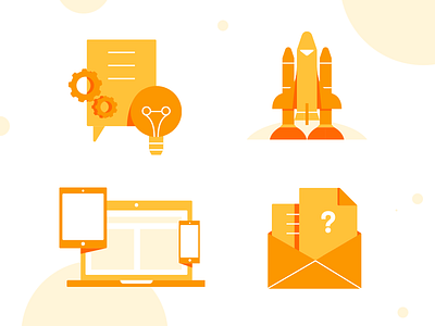 Spot Illustrations 2 contact email idea illustration ipad iphone laptop launch preview rocket spot support