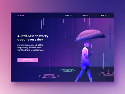 Brease character gradient illustration landing landing page page vector webdesign