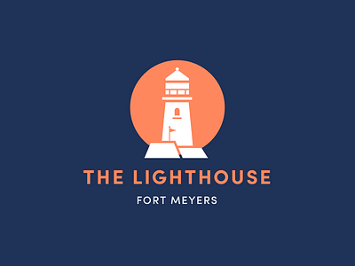 The Lighthouse badge illustration lighthouse logo restaurant typography