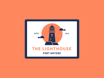 The Lighthouse badge illustration lighthouse logo restaurant typography