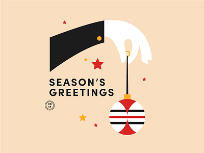 Season's Greetings ball bauble christmas festive hand illustration season type