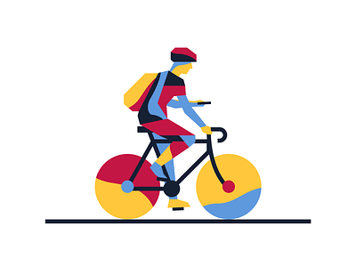 Cycling bike character cycling illustration
