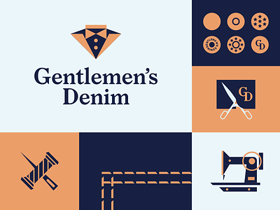 Gentlemen's Denim branding classy dandy denim fashion gentleman gentlemen icon identity illustration logo
