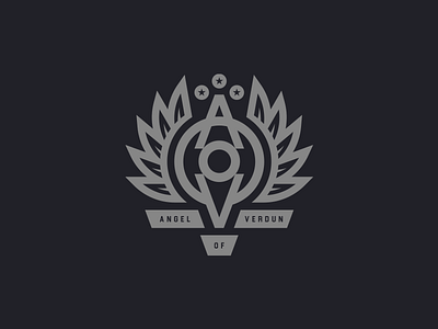 Angel Of Verdun badge branding crest identity logo logo design monogram shield type typography