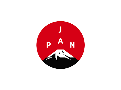 Japan badge flag fuji icon illustration japan logo logo design mountain type typography