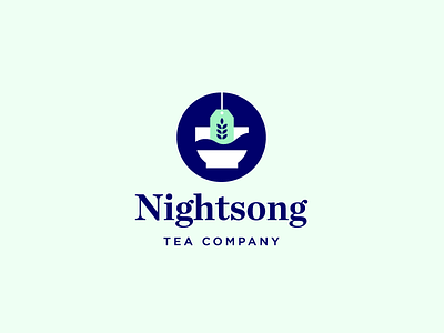Nightsong branding cup drink identity leaf logo logo design tea type typography