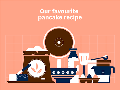 Pancake Recipe baking butter eggs flour food illustration ingredients pancake pancakes