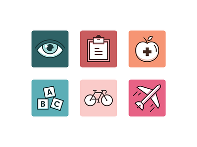 Viva Icons bike children community eye forum health icon icon design icons illustration talk travel