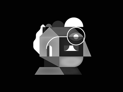 Housing Situation abstract character face geometric glasses house housing illustration minimal