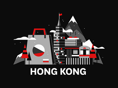 Hong Kong city cityscape illustration travel