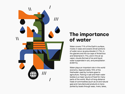 The Importance of Water editorial graphic design illustration sketch spot illustration water