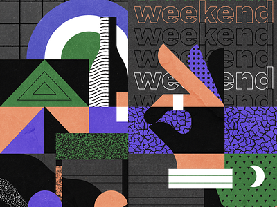 Weekend abstract hand illustration pattern texture type weekend