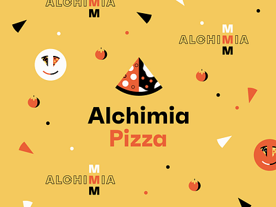 Alchimia Pizza branding icon identity illustration pattern pizza restaurant type visual identity
