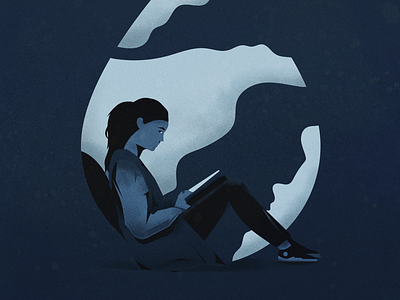 Rainy Day Reading character editorial illustration illustrator rain reading texture weather