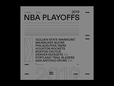 NBA Playoffs 2019 basketball graphic design layout nba poster type typography