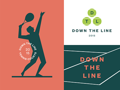 Down The Line brand identity branding identity illustration logo sport tennis type typography visual identity