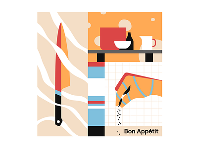 Bon Appetit cooking food illustration illustrator pattern