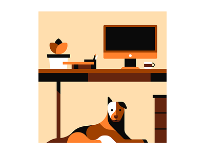 Dog At The Workplace dog illustration illustrator