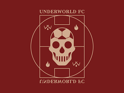 Underworld F.C. badge football illustration illustrator logo skull soccer sports branding sports logo