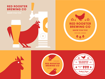Red Rooster Brewing Co badge branding identity illustration illustrator logo typography visual identity