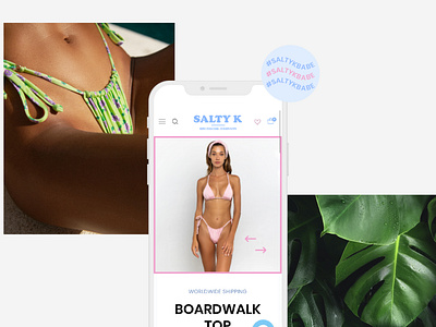 Salty K Swim Mobile Experience branding kim biermann mobile design mobile ui shopify shopify store