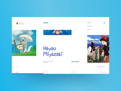 Hayao Miyazaki - concept website anime clean cleanui concept creativity dailyui dayliui hayao miyazaki landing minimal minimalism studio ghibli ui uxdesign webdesign