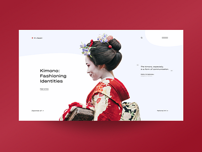 First page of the site about kimono