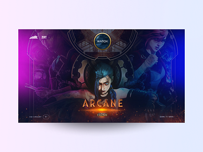 Acrane Home Page League of Legends arcane clean concept creativity game gameui homepage leagueoflegends minimal ui uxdesign videogame webdesign wildrift ц
