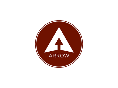 Arrow Logo circle geometric logo negative red space