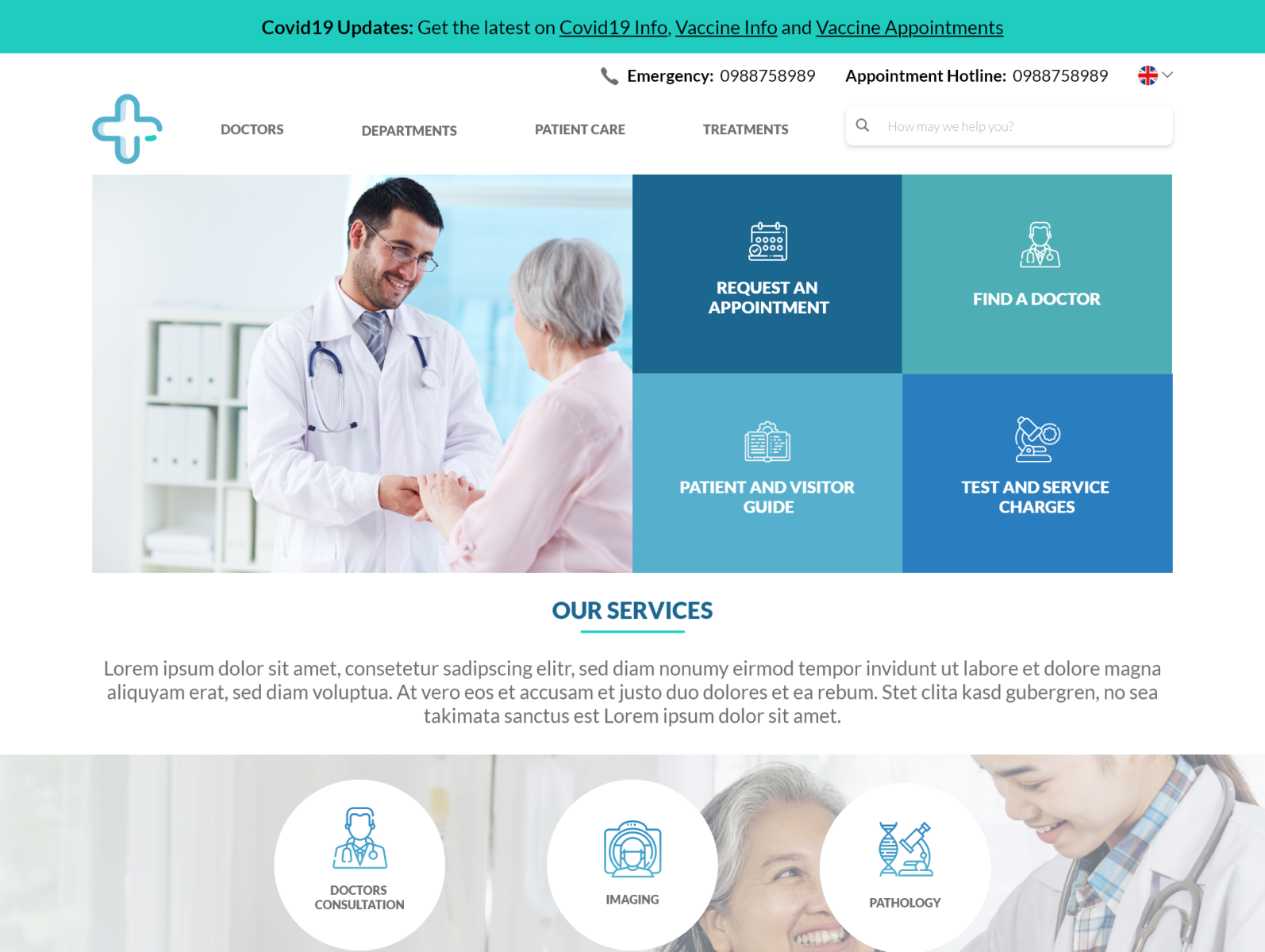 Hospital Website UI by Fariha Rowshan on Dribbble