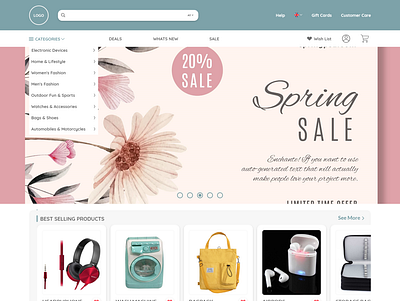 E-commerce Website design ecommerce design ui website design