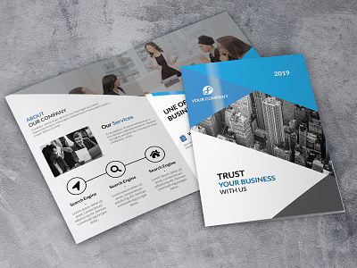 Bi fold Corporate Brochure brochure design brochure mockup corporate