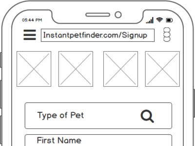 Pet Adoption Sign-up - Mobile