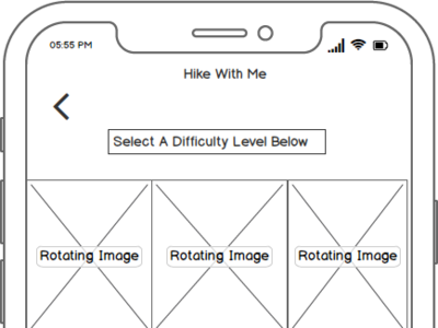 Hike With Me App app balsamiq design heirarchy layout mobile app design treehouse wireframing