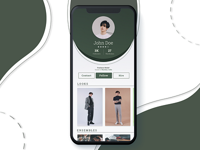 DailyUi 006 - Profile Page app appdesign design fashion fashionapp gradient interaction design mobileapp model profile profile design ui uidesign uiux uiux design uiuxdesign ux uxdesign