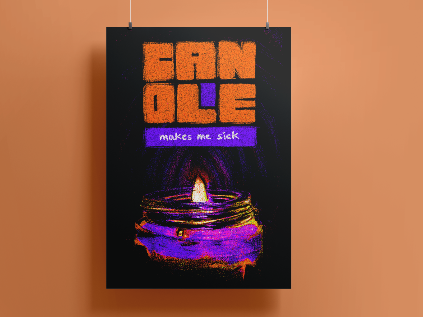 Candle makes me sick Poster by Kartik Goel on Dribbble