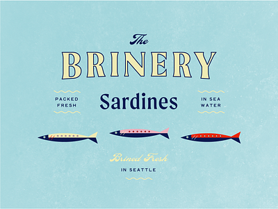 01/100: The Brinery Sardines branding design fish icon illustration logo nautical retro sardines seafood typography vintage
