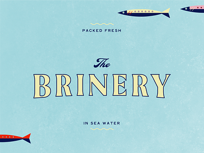 01/100: The Brinery Sardines branding design fish icon illustration logo nautical retro sardines seafood typography