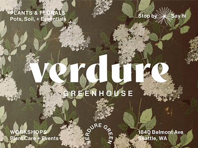 02/100: Verdure Greenhouse branding design floral flowers green greenhouse logo plants typography verdure