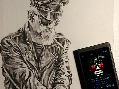 Hell Bent for Halford drawing pencil robhalford