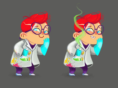 Young chemist scientist science illustration chemistry chemist character characterdesign cartoon