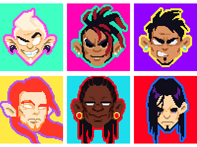 Random portraits cartoon character characterdesign design game game art illustration pixel pixel art pixelart pixels portrait